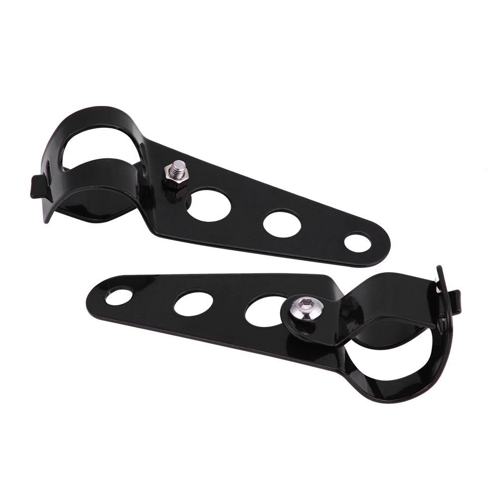 Motorradhalterung Aus Schwarzem Edelstahl, Paar Gabelscheinwerferhalterungen, Robuste Lenkerhalterung, Motorrad-montagesatz, 2-teilig, Rostbeständig.