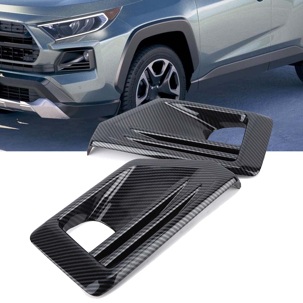 2 X Zierblenden In Abs-carbon-optik Für Nebelscheinwerfer, Kompatibel Mit Toyota Rav4 2019, Schwarze Zierrahmen