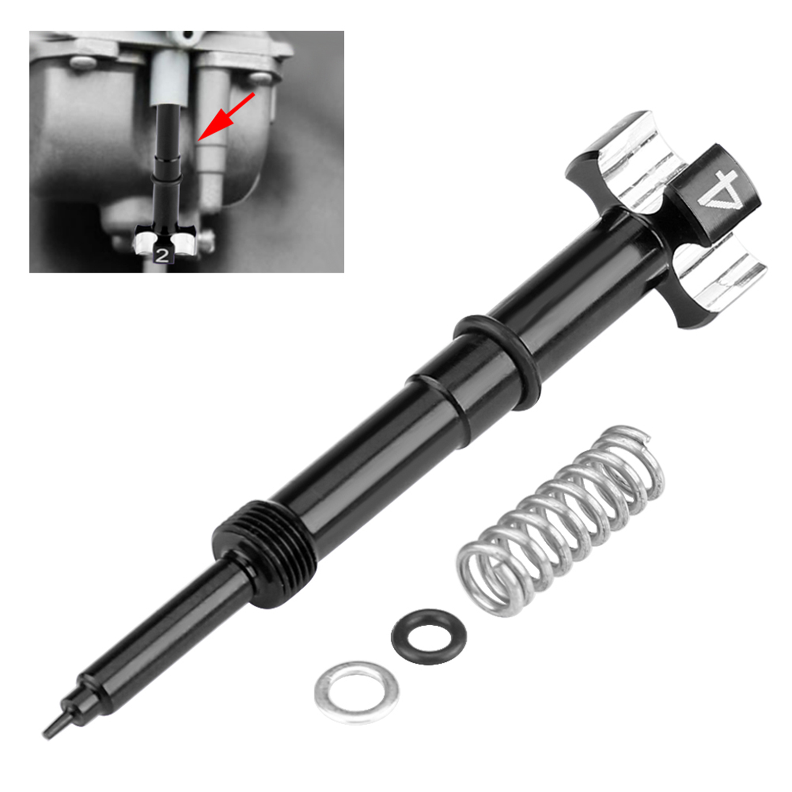 Gemischschraube Für Keihin Fcr Fcrmx Vergaser, Schwarzes Tuning-kit Für Suzuki, Kompatibler Gemischschraubensatz.