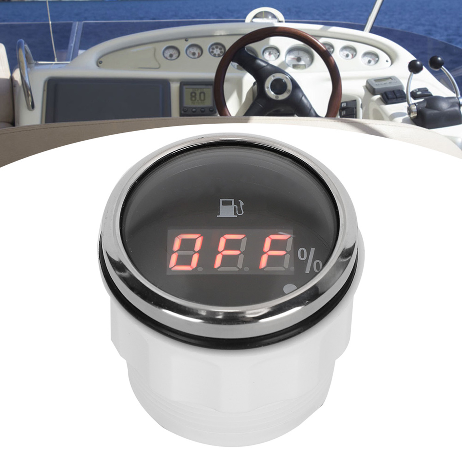 2-zoll-kraftstoffstandanzeige Mit Led-digitalanzeige Und Intelligenter Roter Warnleuchte Für Boote Und Autos (american Standards, Schwarz)