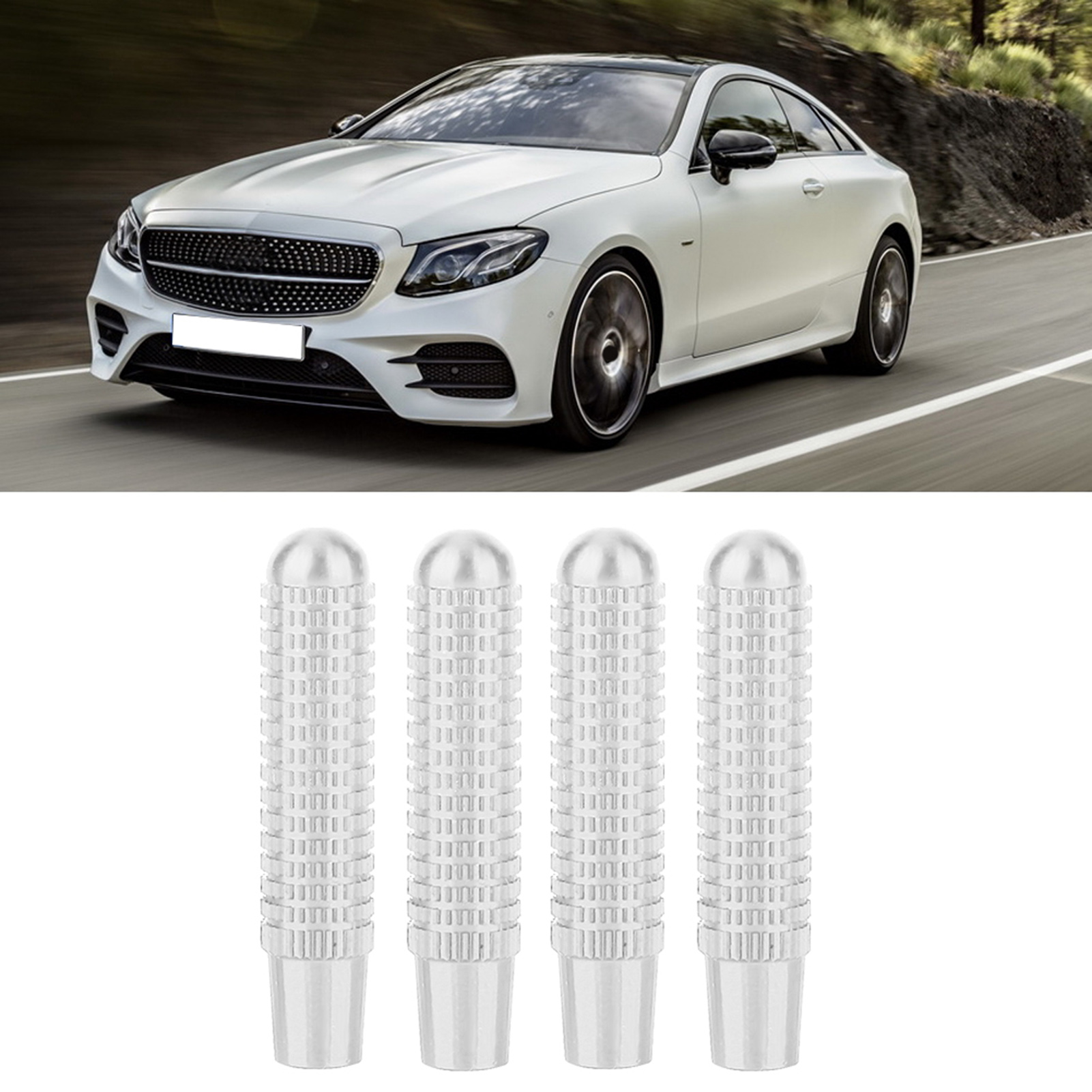 4 Stück Türschlosskappen Aus Aluminiumlegierung Für Mercedes Abe-klasse, Cla, Gla Und Glk, Silberfarbene Chrom-knopfleisten, Interieur-zubehör
