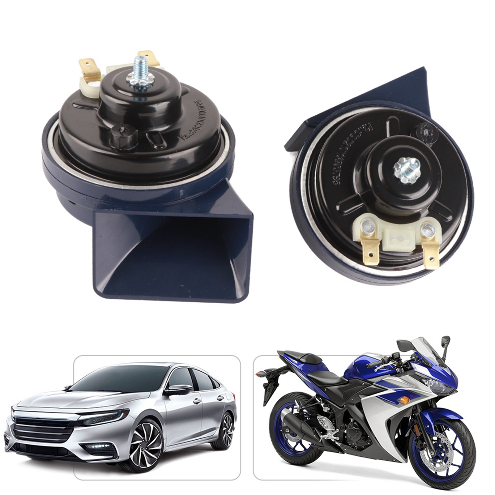 Zweiteiliges Auto-/motorradhorn, 12v 105db Zweitonhorn, Wasser- Und Staubdicht Für Auto Und Motorrad