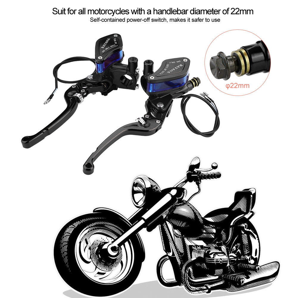 Universelle Cnc-gefräste 22-mm-motorrad-hydraulikbremse, Verstellbare Rollenbremspumpe, Schwarz, Wasserdicht, Kompatibel Mit Rollern Und Motorrädern