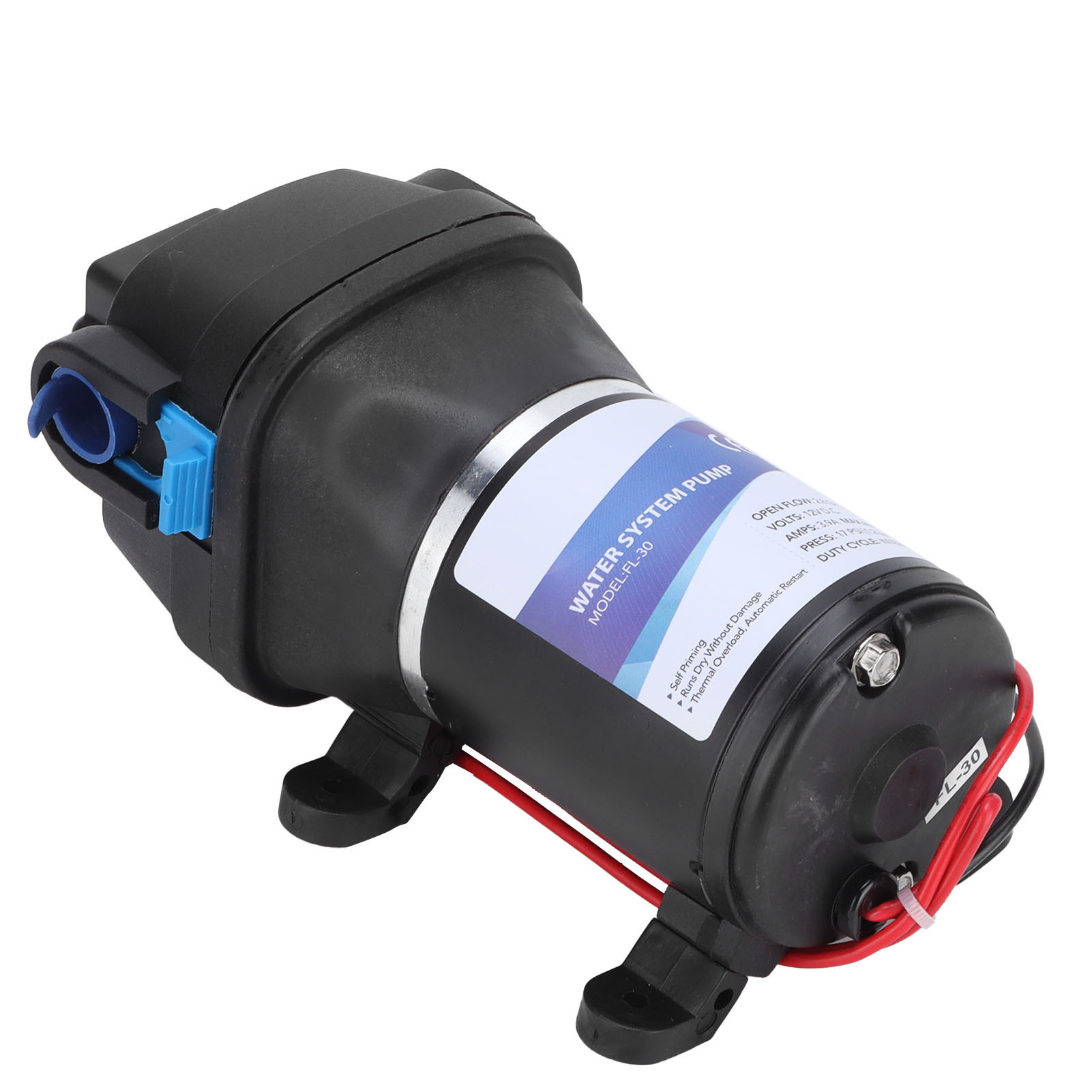 12v Fl-30 Selbstansaugende Wasserpumpe, Externer Gleichstrommotor, Gehäuse Aus Technischem Kunststoff Für Wohnmobile, Boote Und Yachten