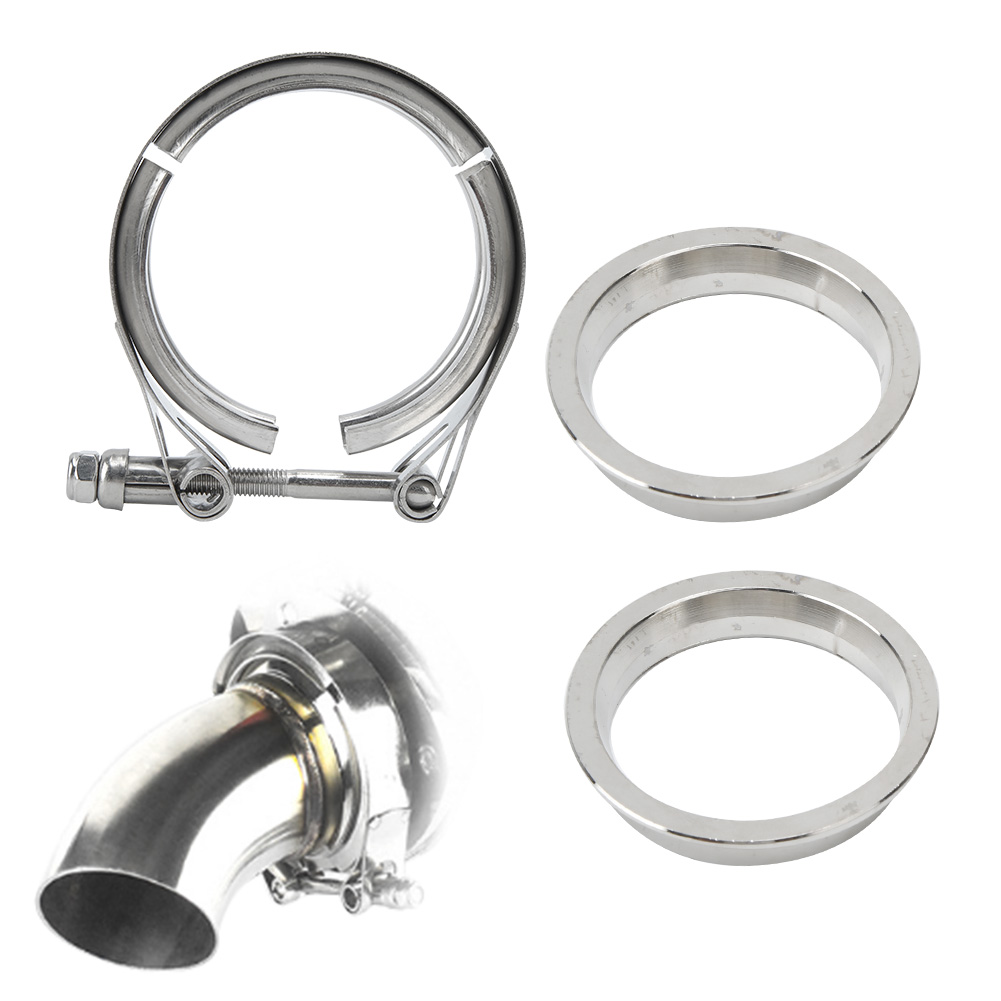 Auspuff-flansch-kit Mit V-band-klemme Für Hosenrohre, Edelstahl 304 (3,0 Zoll / 76 Mm)