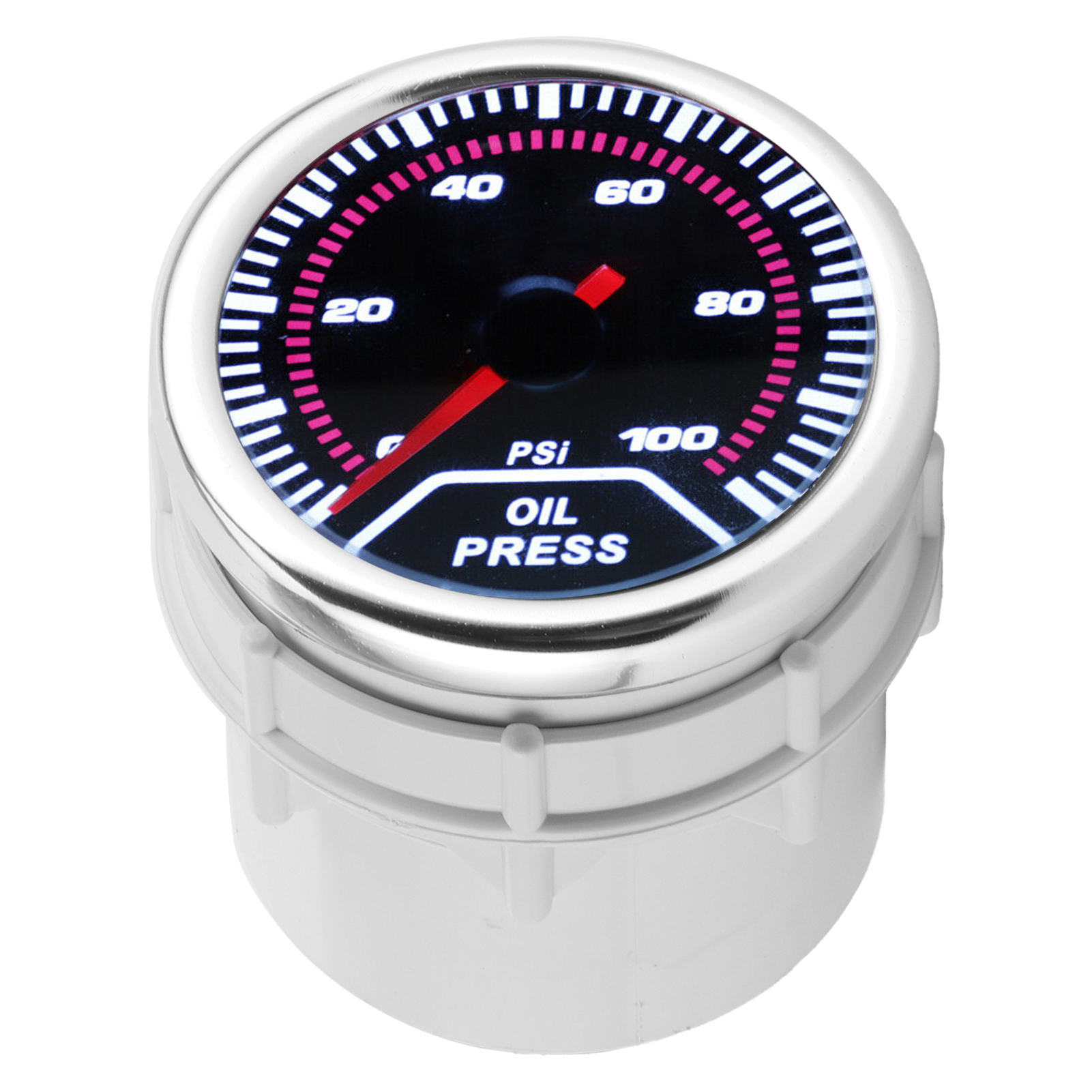 52-mm-led-öldruckanzeige 0–100 Psi Mit Sensor, Kompatibel Mit 12-v-fahrzeugen Mit 4/6/8 Zylindern, 2-zoll-anzeige