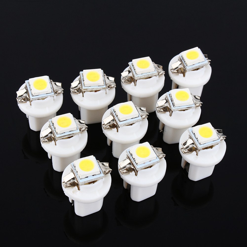 10 Stück T5 5050 1smd 12v Led-lampen Für Die Seitenbeleuchtung Des Armaturenbretts Im Auto