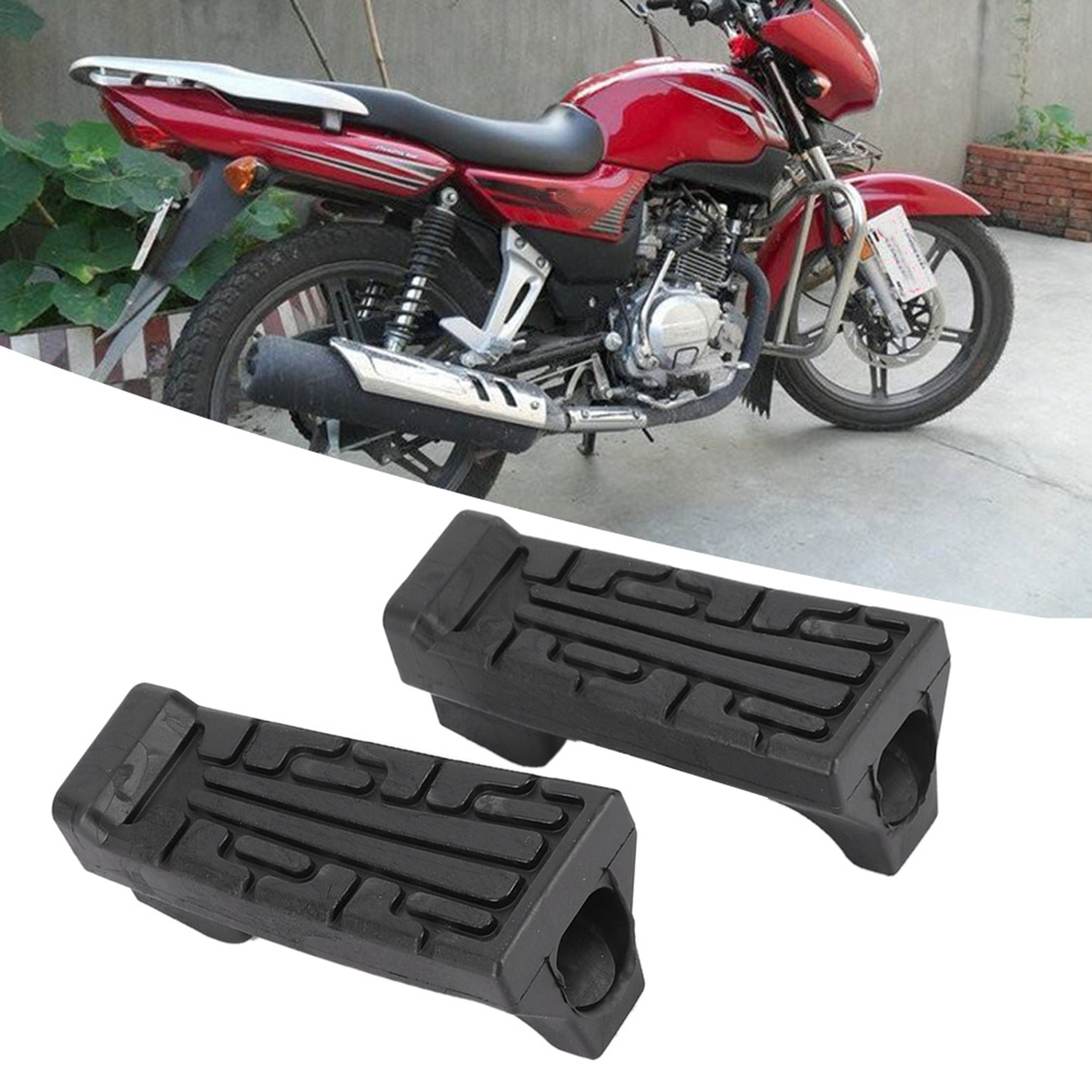Vordere Fußrasten Aus Gummi Für Yamaha Ybr 125, Paar Motorrad-fußrasten, Rutschfest, Direkter Ersatz, Schwarz.