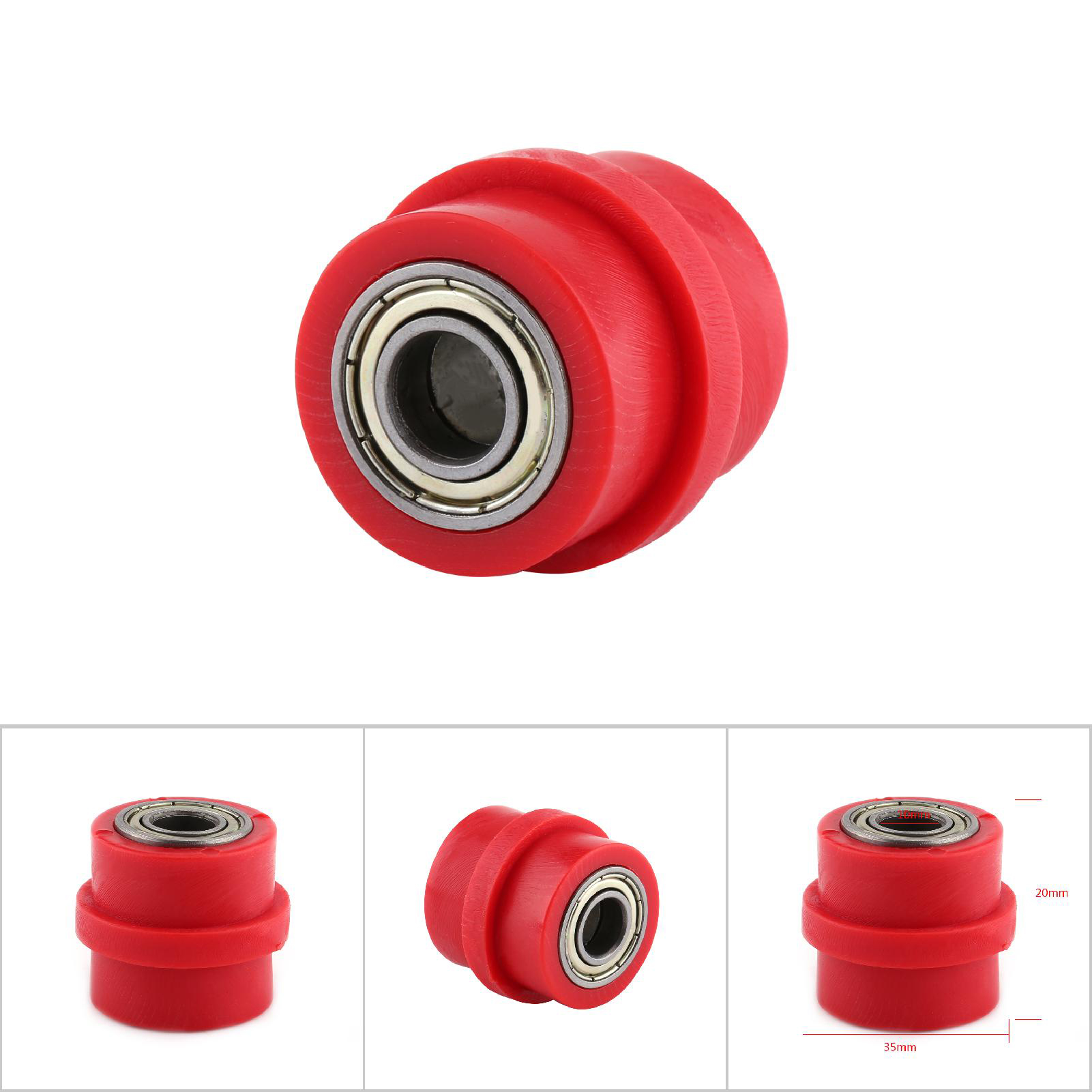 10-mm-kettenspannrolle Für Motorrad, Roadster, Atv, Quad, Rot