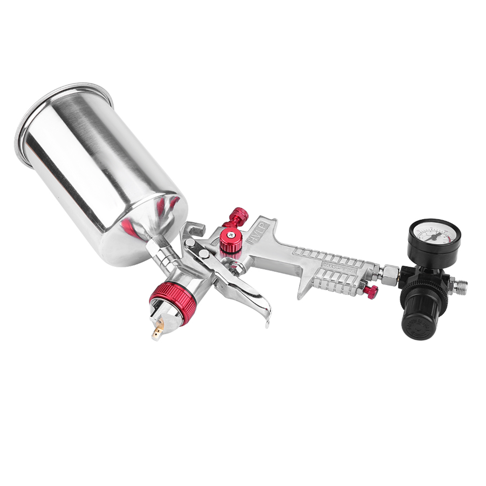1000-cm³-hvlp-farbspritzgerät Mit Schwerkraftzufuhr, 1,4-mm-düse, Mit Druckregler, Druckluftspritzgerät Für Autos, Professionelles Finish