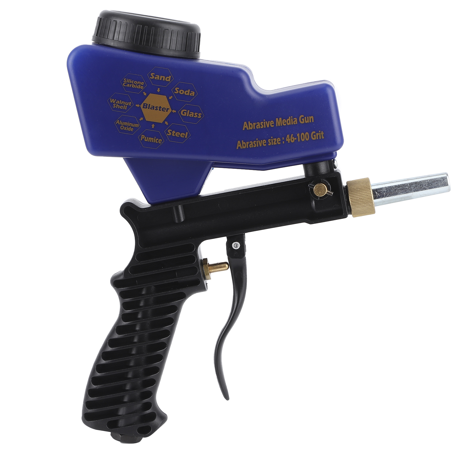 Tragbare Sandstrahlpistole Mit Schwerkraftzufuhr, Kleines Sandstrahlgerät Für Autos Und Kraftfahrzeuge, Reinigungsmittel, Blau