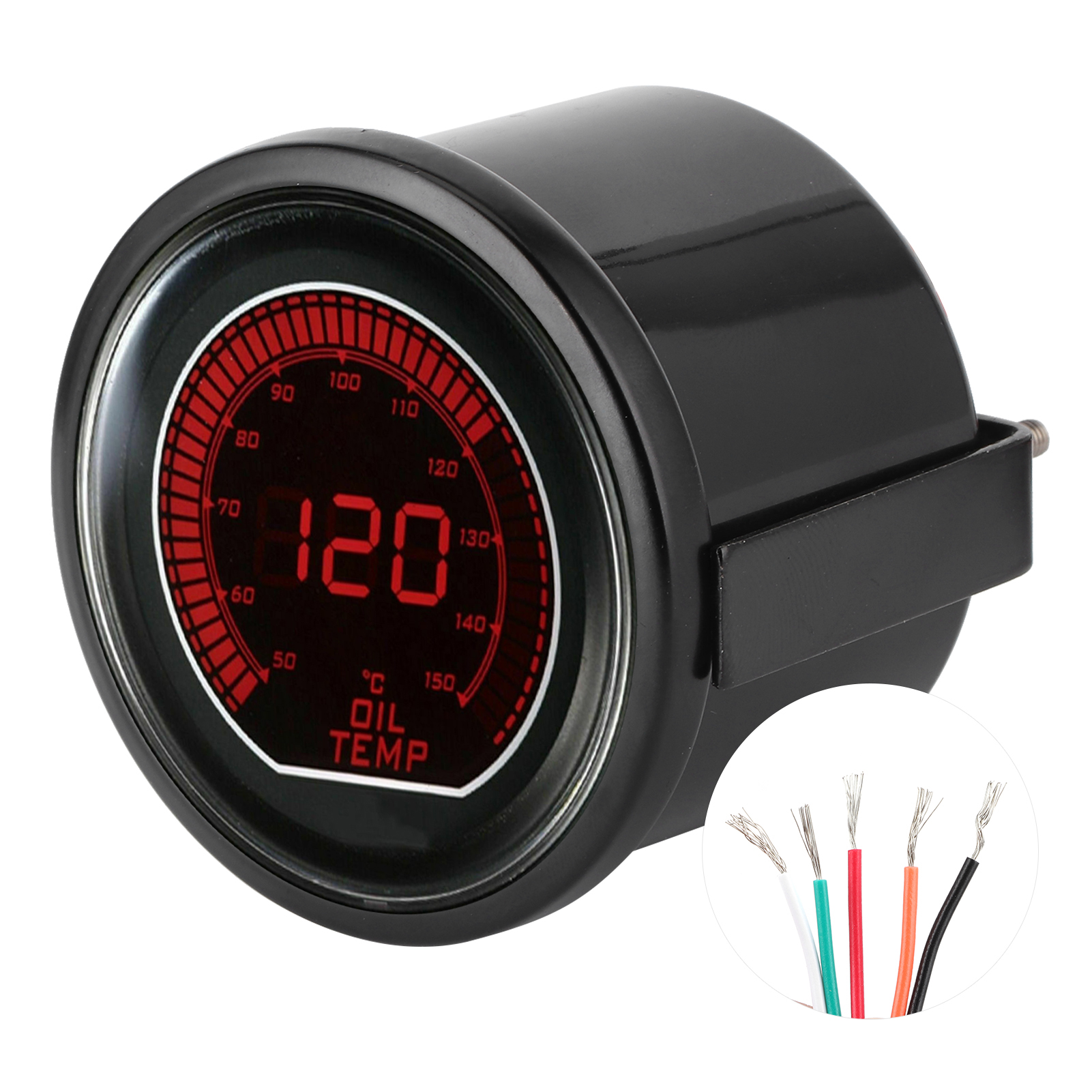 Öltemperaturanzeige (52 Mm/2 Zoll) Für Evo-serie, Universalanzeige Mit Blauer/roter Led-beleuchtung, 12 V, Für Benzinmotoren, Inklusive Montagesatz