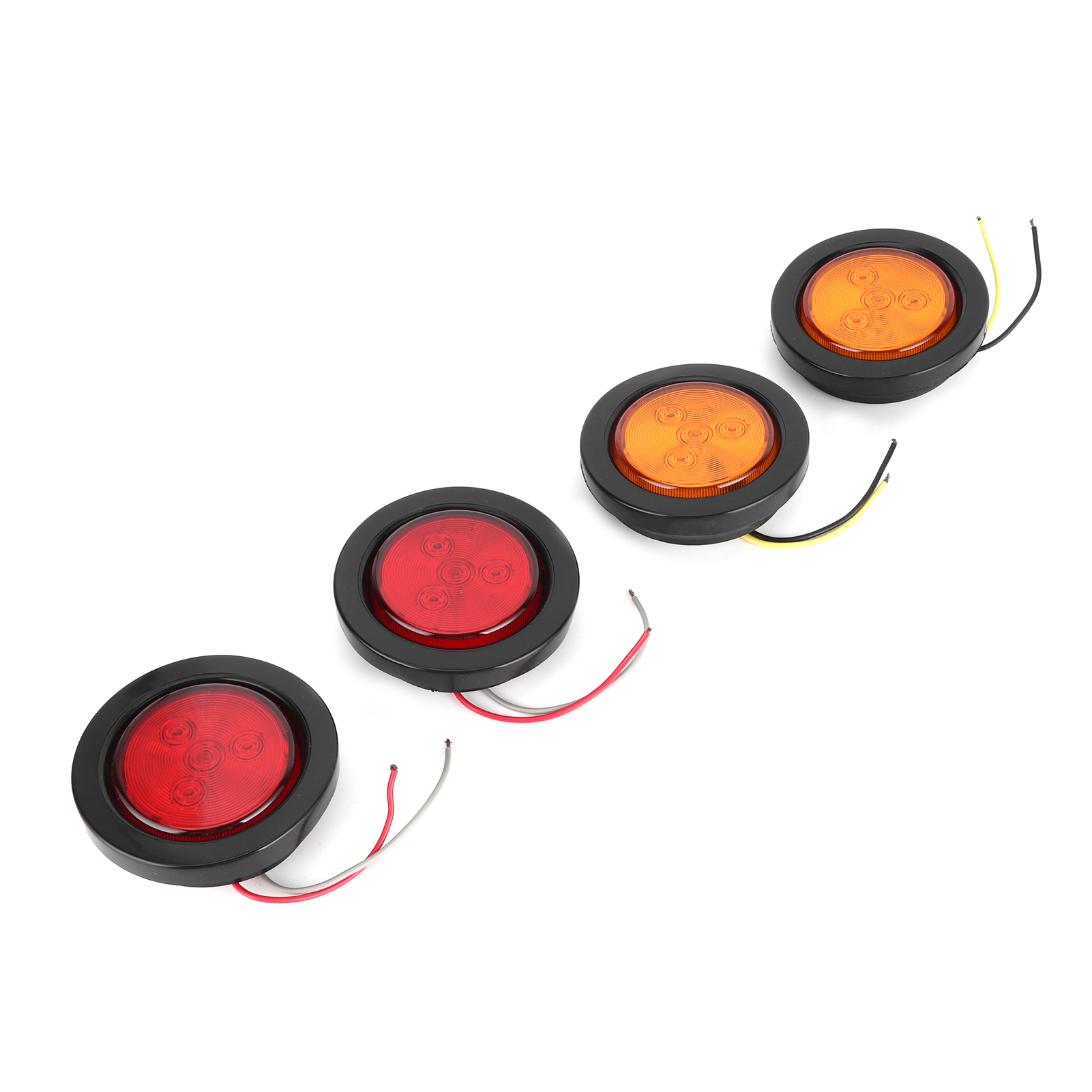 Runde Led-kontrollleuchten Mit 2,5 Zoll Durchmesser, 4er-pack, 10v-30v Hochleistungsbirnen Für Lkw, Anhänger Und Schwere Nutzfahrzeuge.