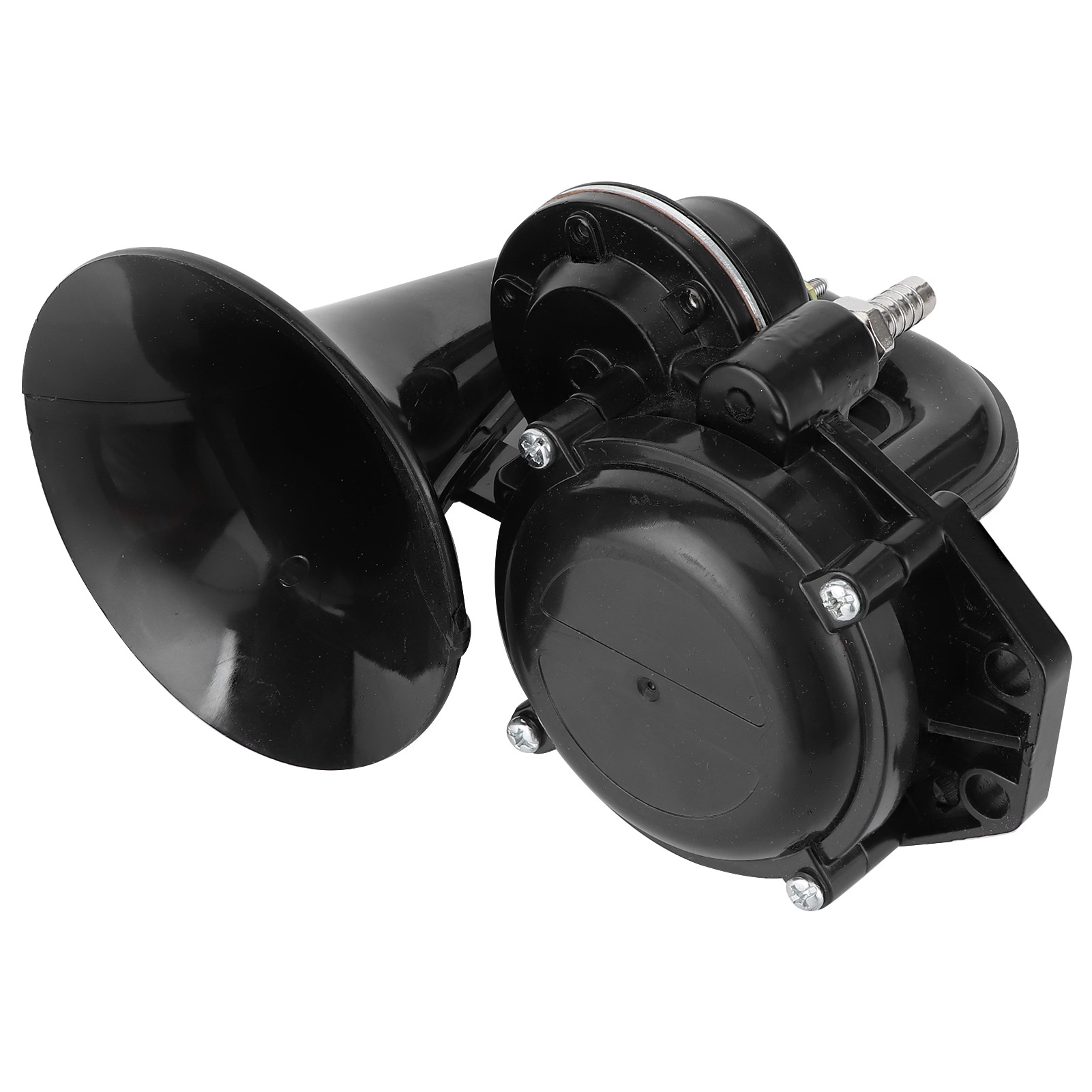 Universelles Schneckenhorn, Schwarze Fanfare, 12/24 V, 120 Db, Lufttrichter Für Auto, Lkw, Bus, Transporter, Zug