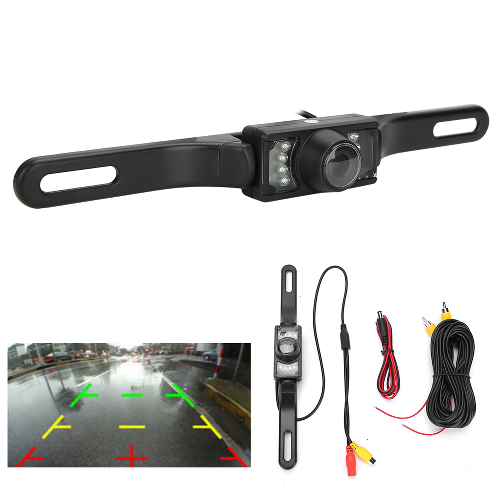 140° Hd Infrarot-nachtsicht-rückfahrkamera Mit Monitor Für Lange Kennzeichenhalterung