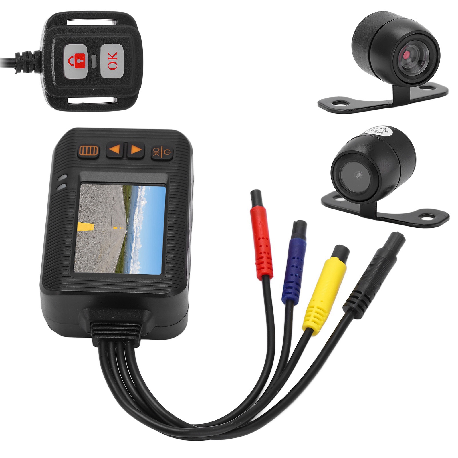 2-in-1 Motorradkamera-dvr (1080p + 720p), Dual-hd-objektiv, Wasserdichter Fahrtenrekorder, Loop-aufnahme, Motorrad-dashcam