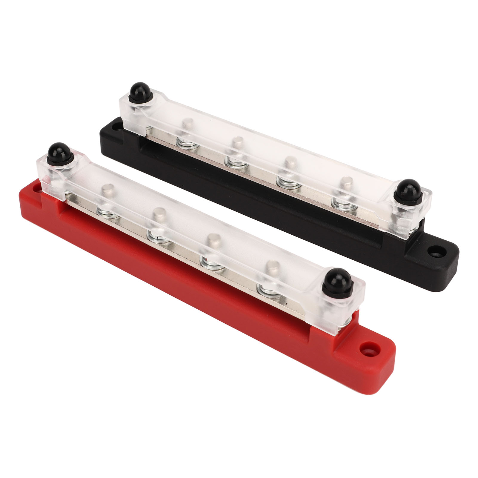 12v–48v 150a Stromverteiler, 6-poliger M6-block, Batterieleiste Für Auto, Wohnmobil, Boot, Schwarz Und Rot, 2er-pack