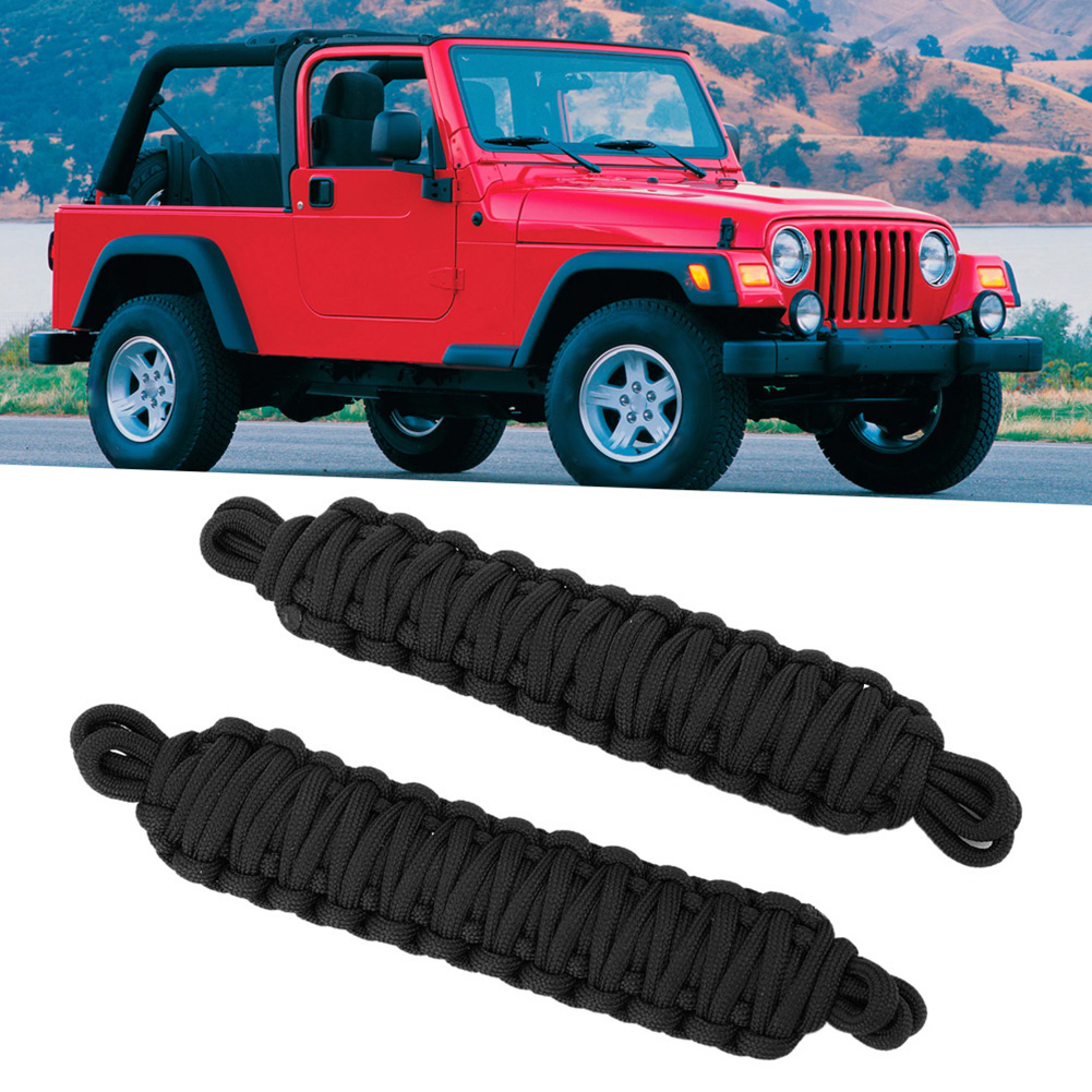 2 Stück Türbefestigungsseile Mit Begrenzungsgurt, Passend Für Jeep Wrangler Tj 1997-2006, Schwarz