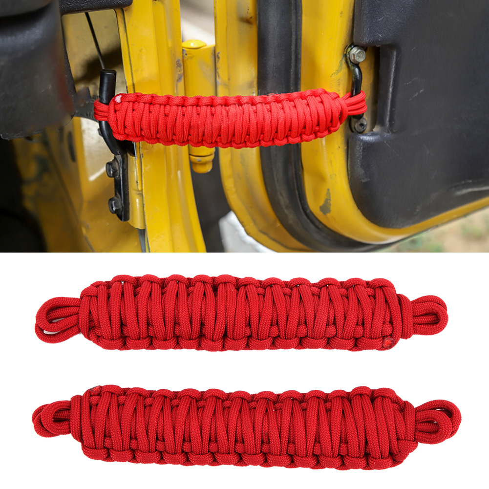 2 Stück Türbefestigungsseile Mit Begrenzungsfunktion, Passend Für Jeep Wrangler Tj 1997-2006, Rot