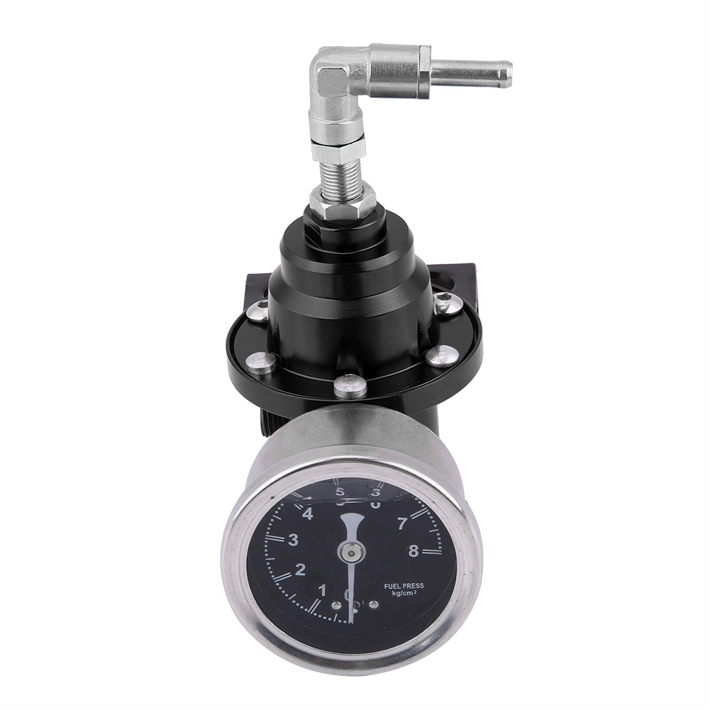 Universeller Kraftstoffdruckregler Aus Aluminium, 160 Psi, Einstellbar 1:1 Mit Öldruckanzeige – Schwarzes Set Für Pkw Und Kraftfahrzeuge