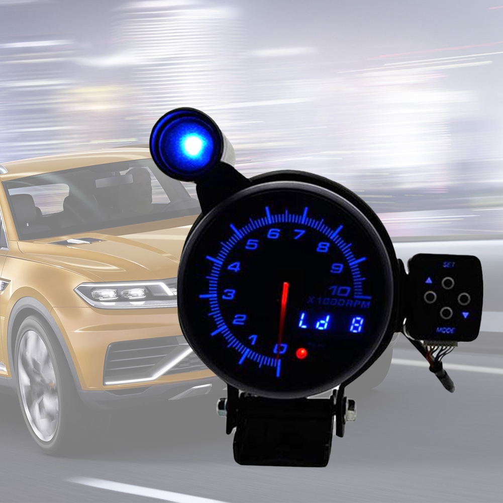 12-v-digitaltacho Mit Drehzahlmesser, 3-farben-display, Warnleuchte, Motorkontrollleuchte Und Drehzahlmesser Für Pkw