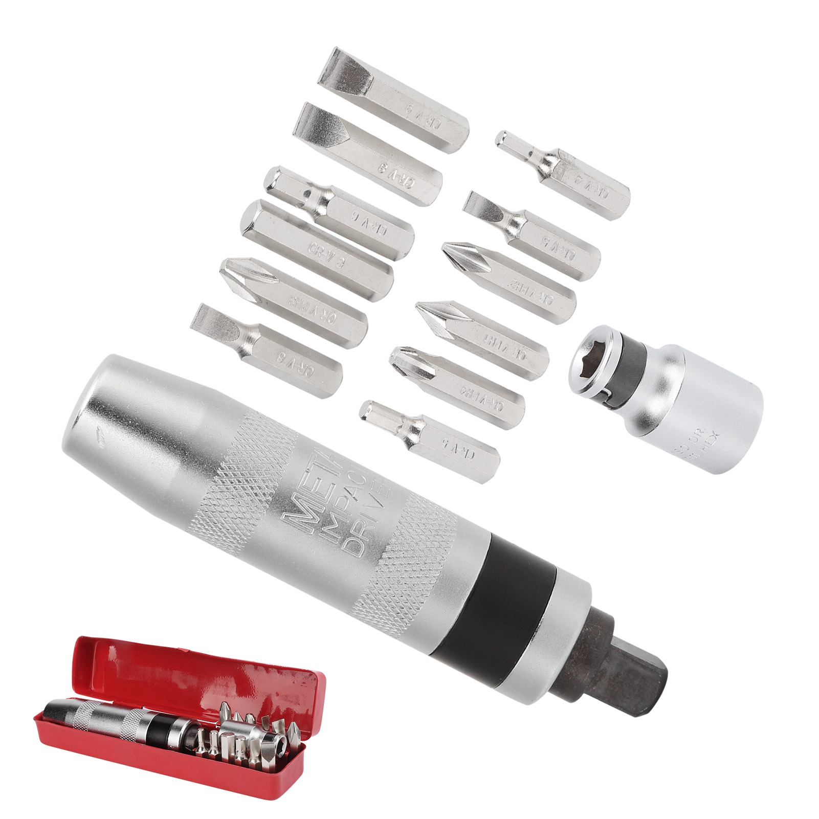 Set Mit 14 Manuellen Schlagschraubern (1/2 Zoll), Schlagschrauber Für Motorrad- Und Autoreparaturen, Inklusive Aufbewahrungskoffer.
