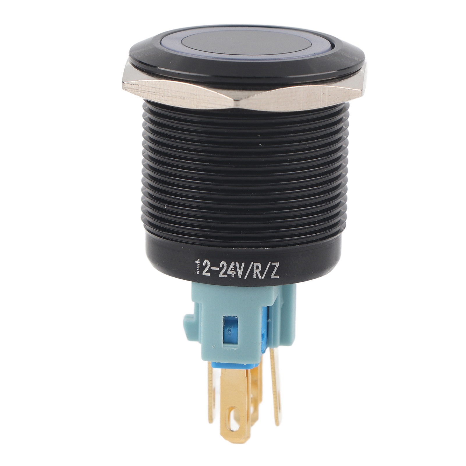 22-mm-drucktaster (12–24 V), Wasserdicht, Verriegelbar, Mit Blauer Led Und Selbstverriegelnder Funktion Für Armaturenbretter