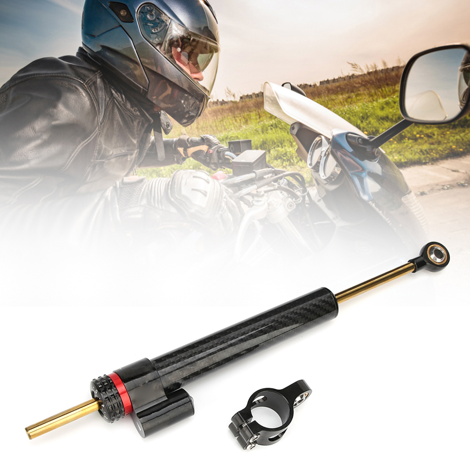 Verstellbarer Lenkungsdämpfer Aus Kohlefaser, Motorradteile, Passend Für Kawasaki