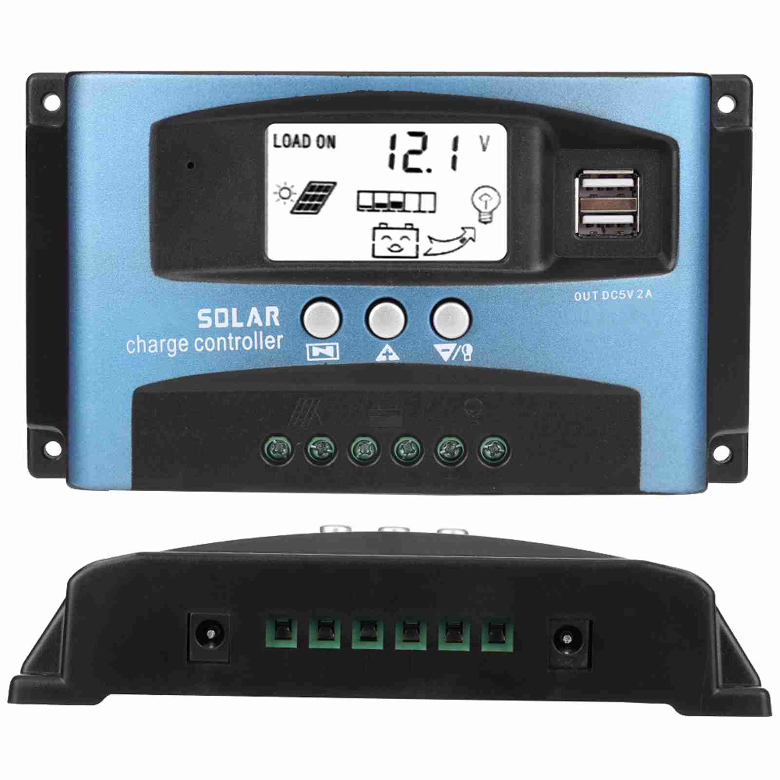 100-a-mppt-solarladeregler, Zwei Usb-anschlüsse, Lcd-bildschirm, 12 V/24 V Für Photovoltaikanlagen In Wohnmobilen