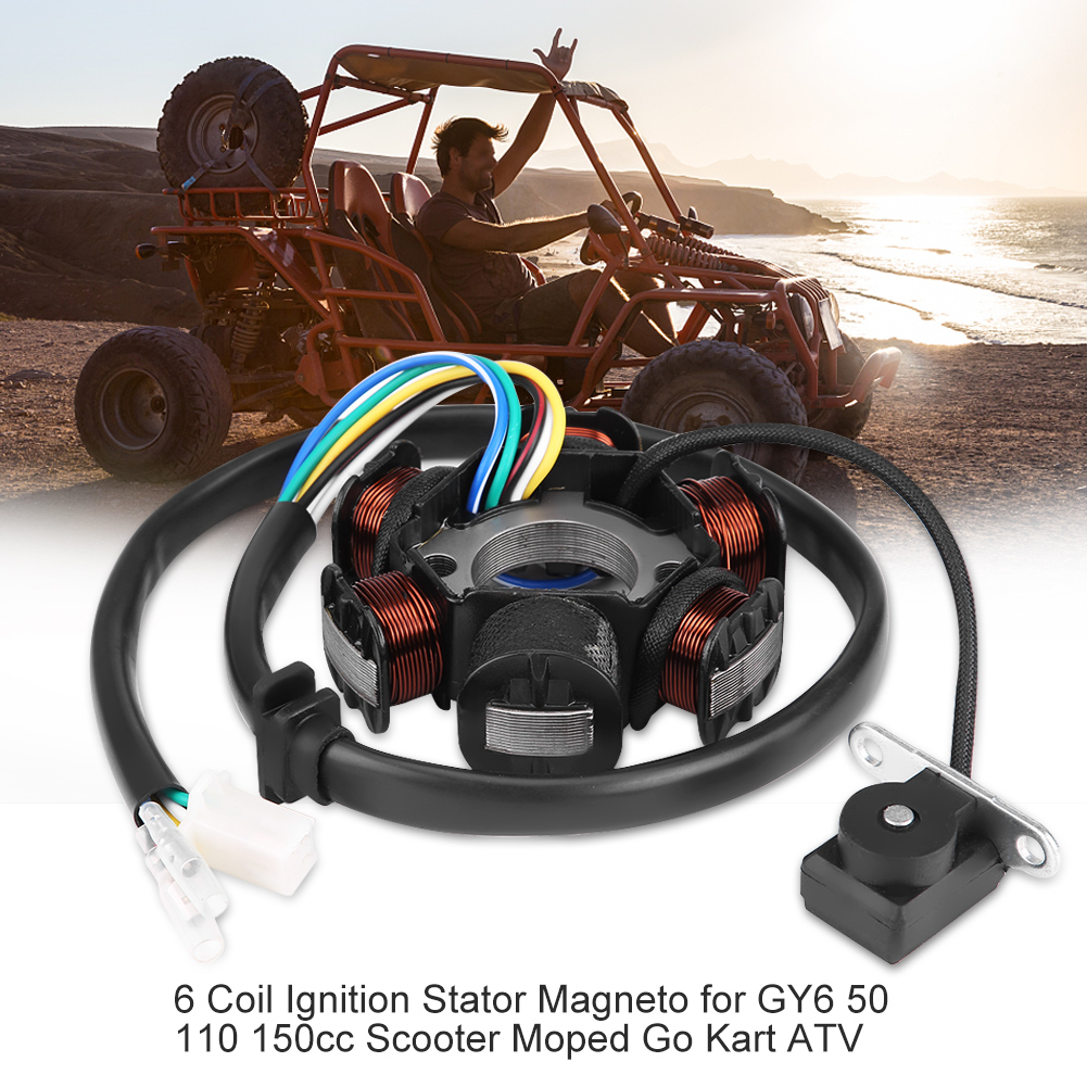 Magneto-stator Mit 6 Zündspulen Für Gy6 50cc, 110cc, 150cc Roller, Mopeds, Go-karts, Quads Und Atvs