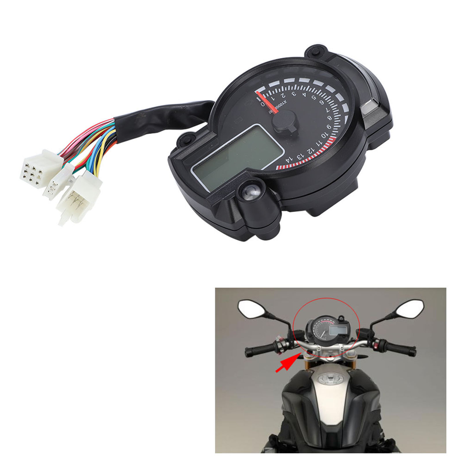 Universeller Digitaler Motorrad-tachometer Mit Farb-lcd-bildschirm, Geschwindigkeits- Und Drehzahlmesser, Inklusive Geschwindigkeitssensor, Präzisem Kilometerzähler, Hintergrundbeleuchtetem Bildschirm