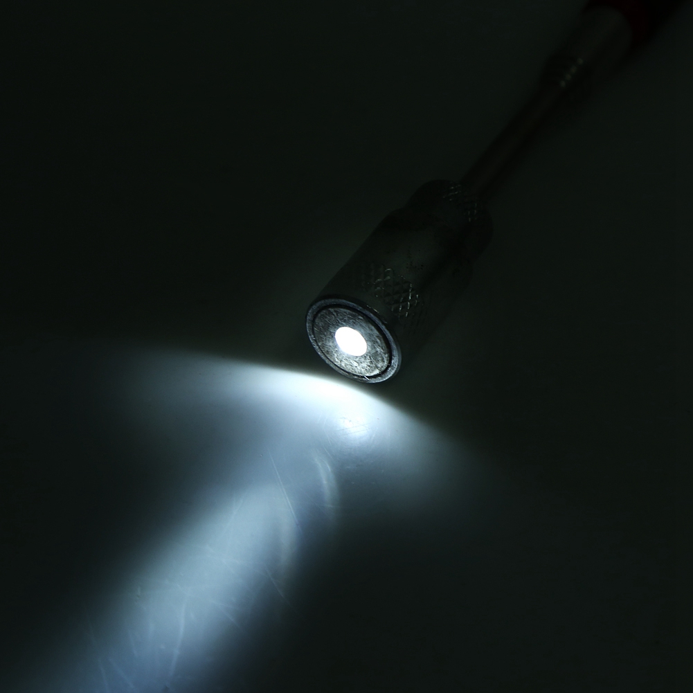 Magnetischer Teleskopgreifer Mit Led-licht Zum Aufnehmen Von Schrauben Und Muttern, Flexibles Aufnahmewerkzeug, Ausziehbarer Griff, Ideal Für Heimwerker Und Werkstätten.