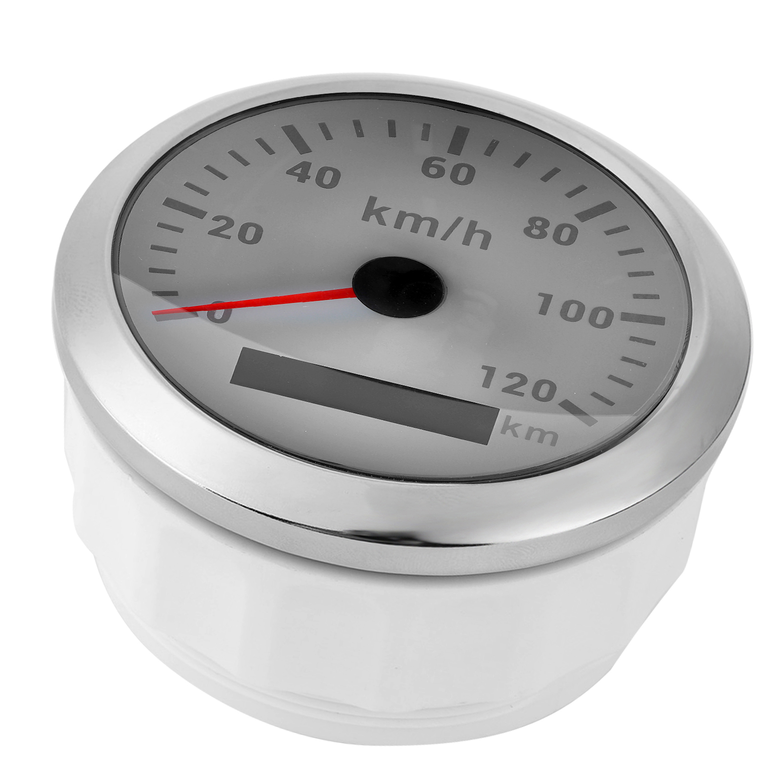 85-mm-gps-tachometer Mit 120-km/h-kilometerzähler Für Boote, Yachten, Außenbordmotoren, Autos, Motorräder Und Baumaschinen, Weißes Zifferblatt