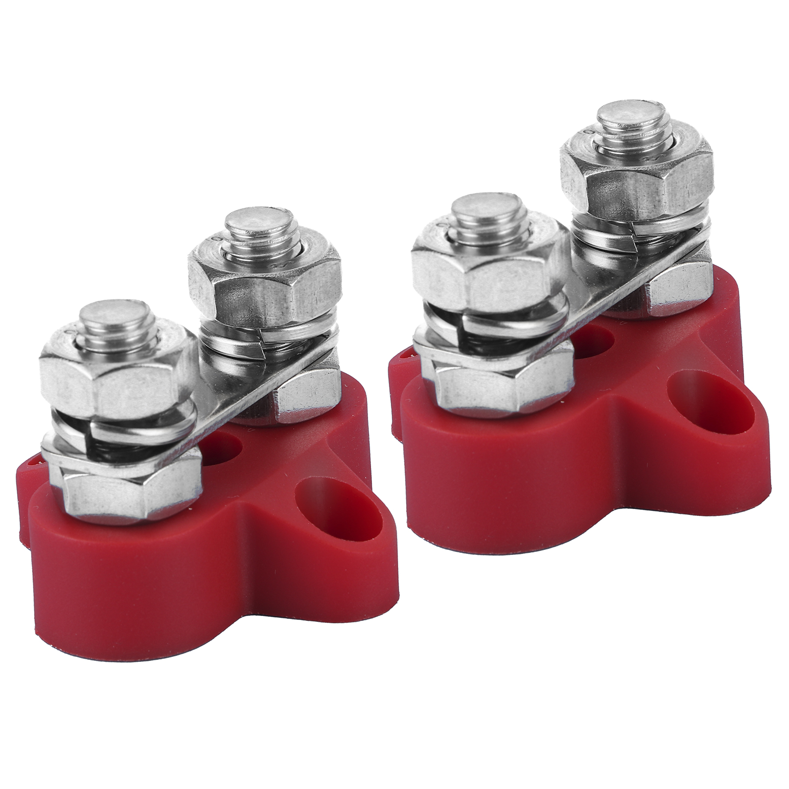 2 Stück 5/16 Zoll M8 Anschlussbolzen, Rot, Hochleistungs-verkabelungsverteilerblockteile Für 12–48 V Lkws, Wohnmobile, Boote