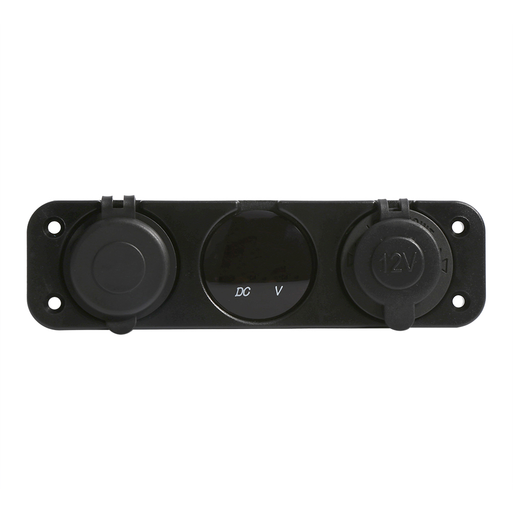 Doppel-usb-ladegerät (12 V) Mit 3-poligem Frontstecker, Blauem Led-voltmeter, Wasserdicht Für Boot Und Auto, Marine-steckdose