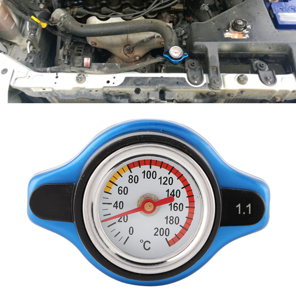 Set Mit 2 Kfz-kühlerthermostat-anschlüssen, Kleiner Kopf, 1,1 Bar Druckhülse Mit Wassertemperaturanzeige
