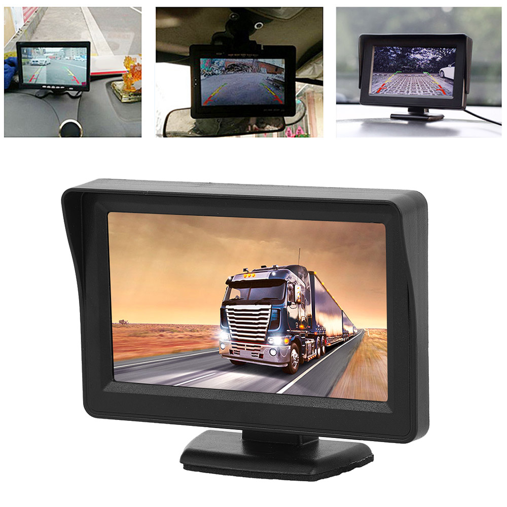 Ultradünner 4,3-zoll-lcd-bildschirm, 9–35 V, 3 W, Für Rückfahrkamera, Dual-av-eingang, Automonitor, Rückspiegelanzeige