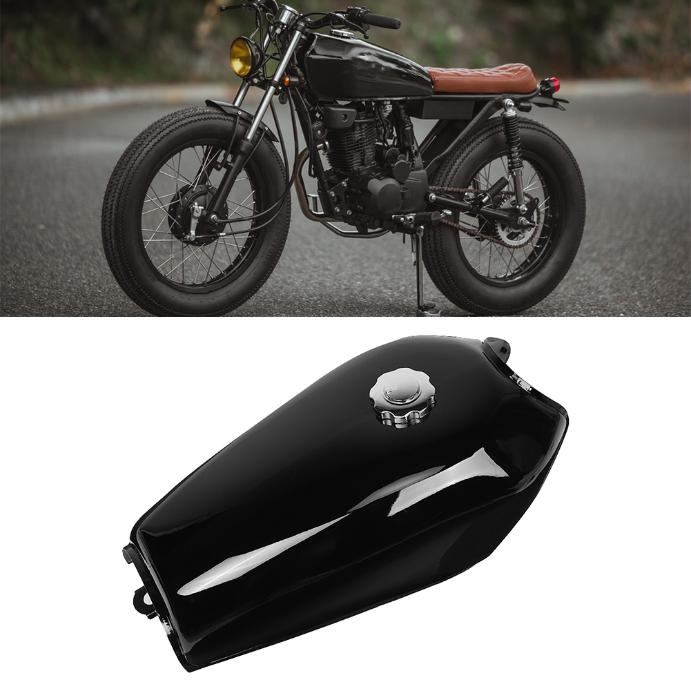 Universeller, Glänzend Schwarzer Retro-kraftstofftank Für Honda Cg125 Motorrad Mit Tankdeckel Und Abdeckung, Ersatzteil