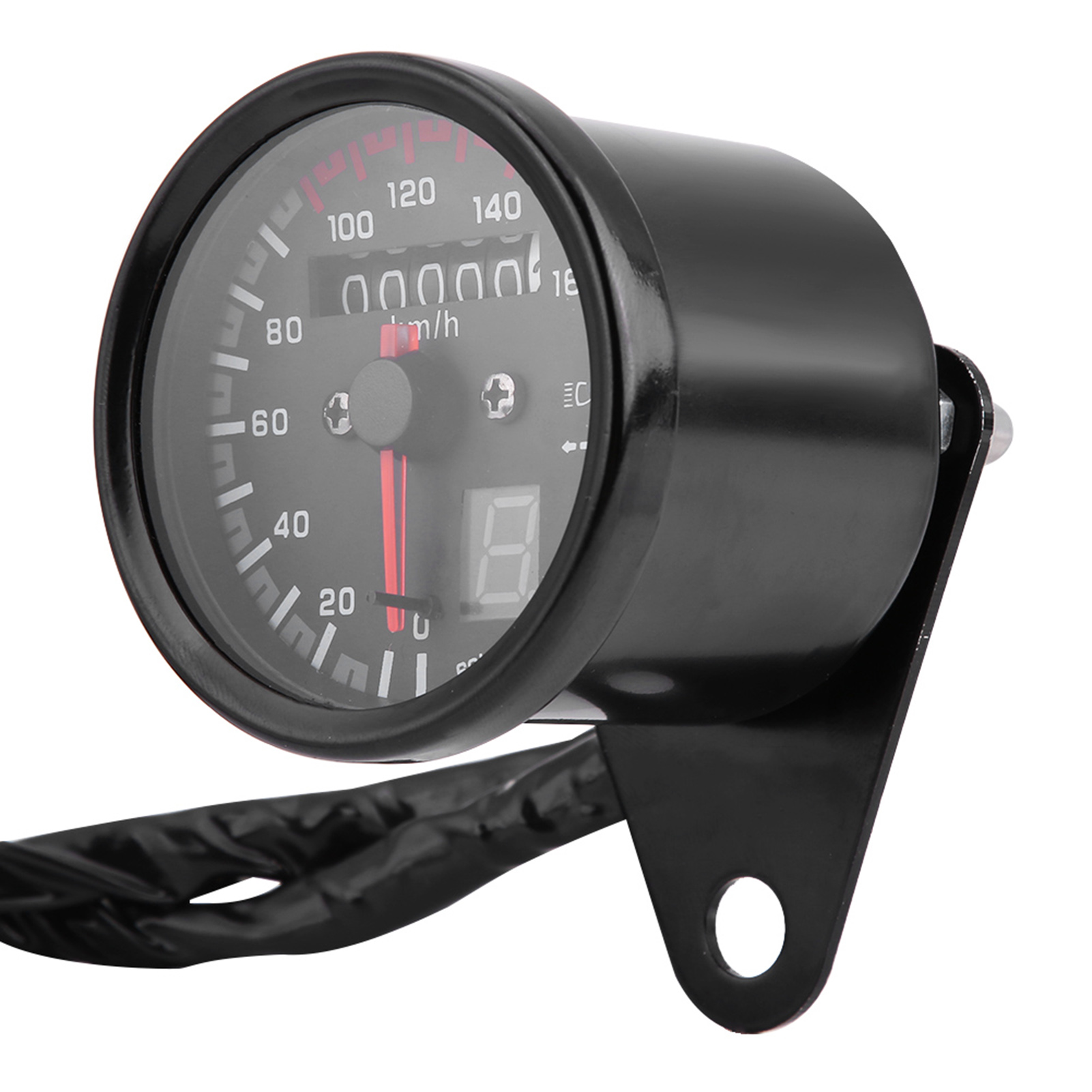 Universeller Digitaler Motorrad-tachometer Und Drehzahlmesser Mit Led-anzeige, Schwarzes Display, 12v-kompatibel