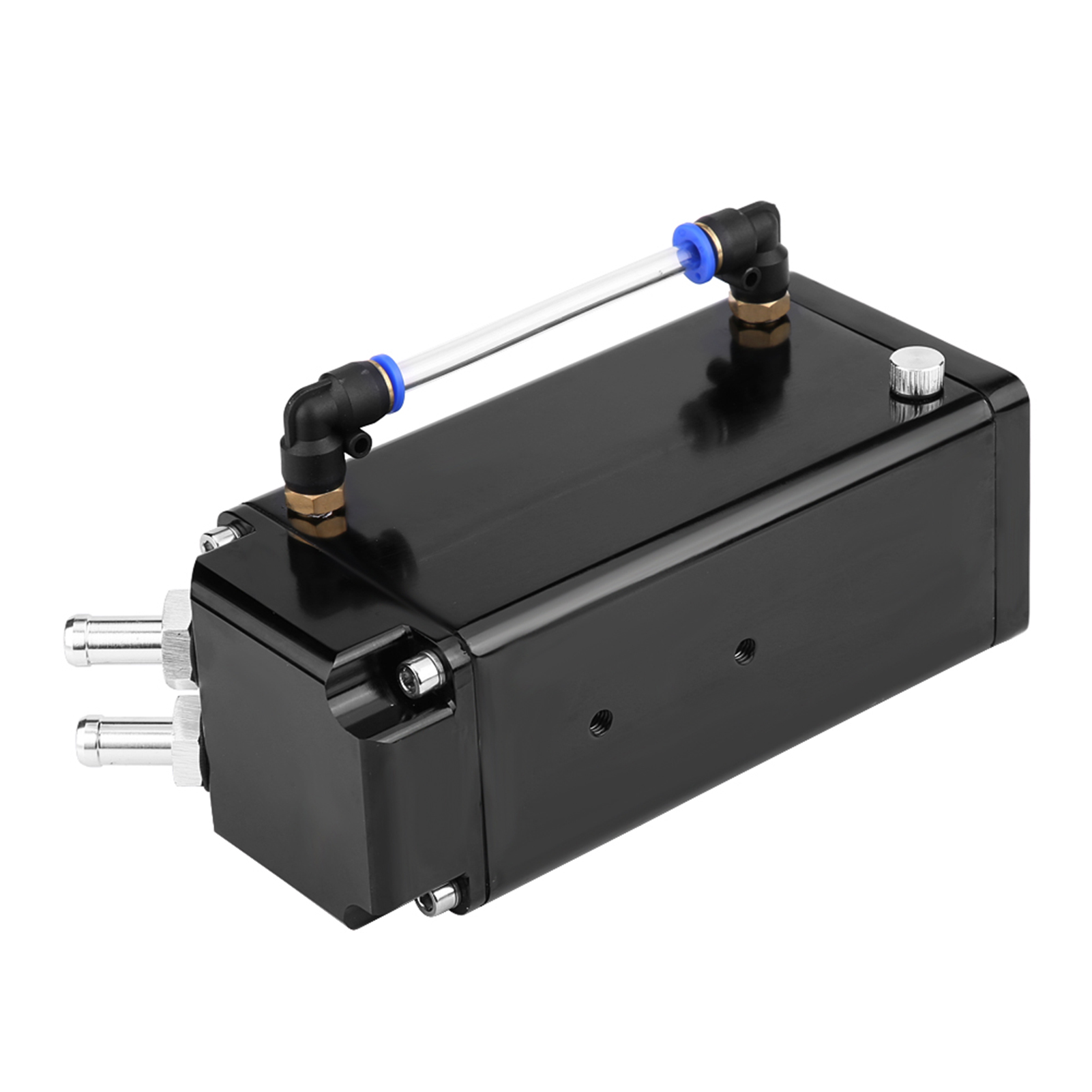 Quadratischer Ölabscheider Aus Gefrästem Aluminium, Entlüftungsbehälter Mit Kit, Schwarz, Für Motor