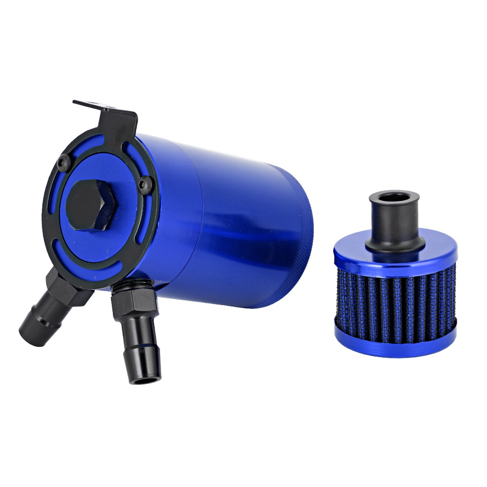 Universeller Ölbehälter Aus Aluminiumlegierung, Auffangbehälter Mit 2-port-zubehörset, Blaue Farbe
