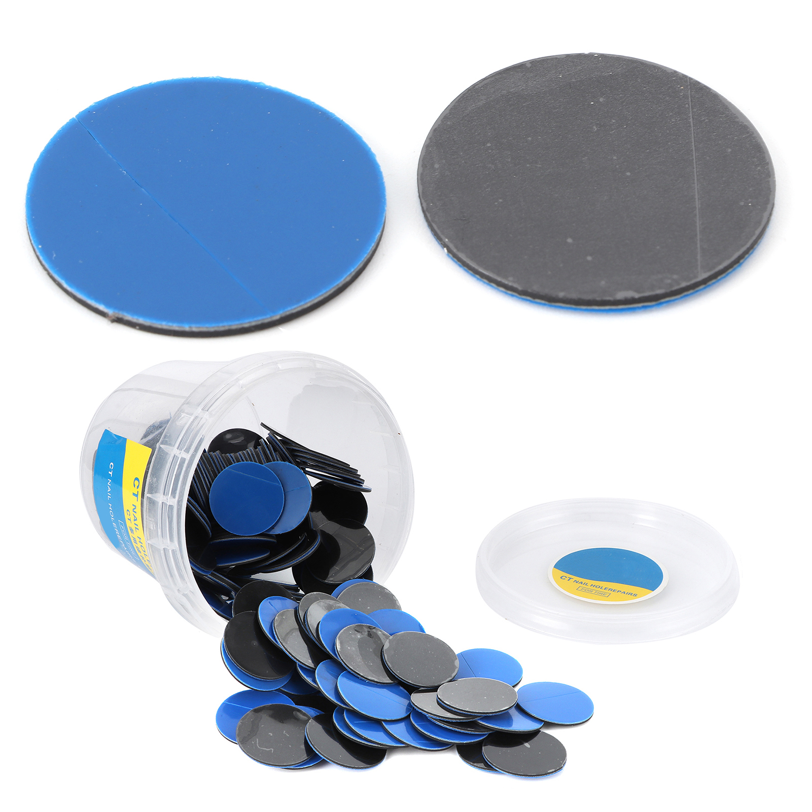 Packung Mit 100 Universellen Gummireparaturflicken Für Auto- Und Motorradreifen, Multifunktionales Klebewerkzeug, 25 Mm Durchmesser.