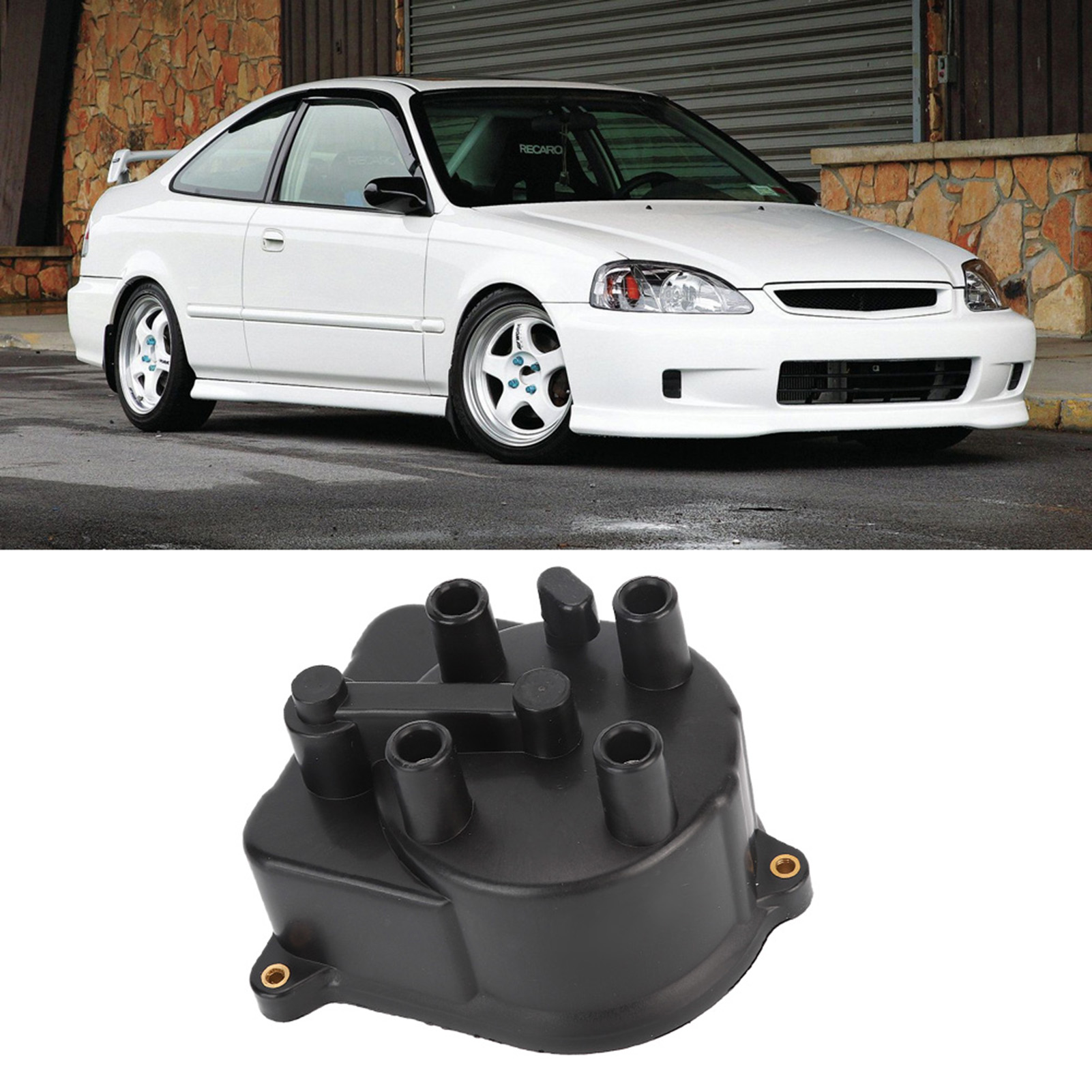 Verteilerkappe 2 Stück 30102-pt2-026, Kompatibel Mit Civic 1992-2000, Zünddeckel, Ersatzteil, Schwarz, Einfacher Austausch, 2er-set.