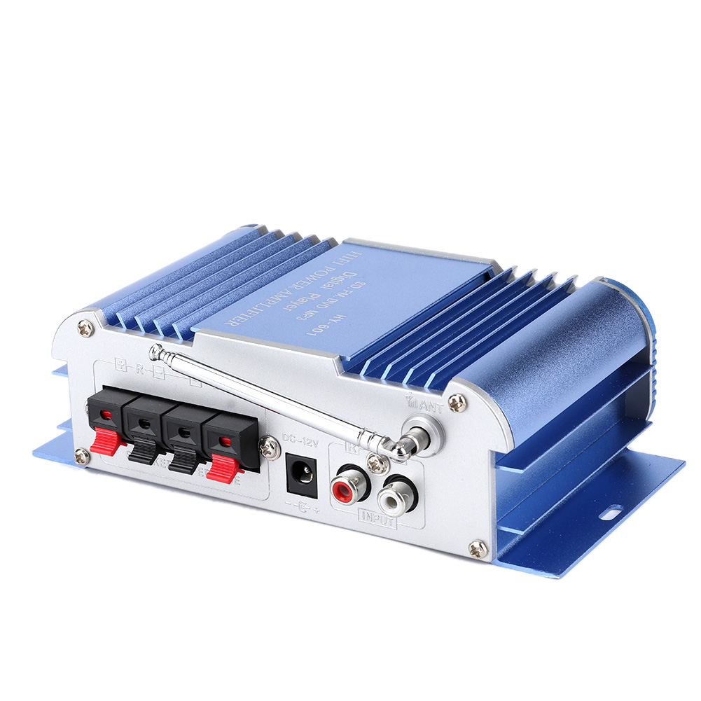 Dc12v Hi-fi-audio-leistungsverstärker Mit Usb-stick, Mp3-player Und Fernbedienung (blau)