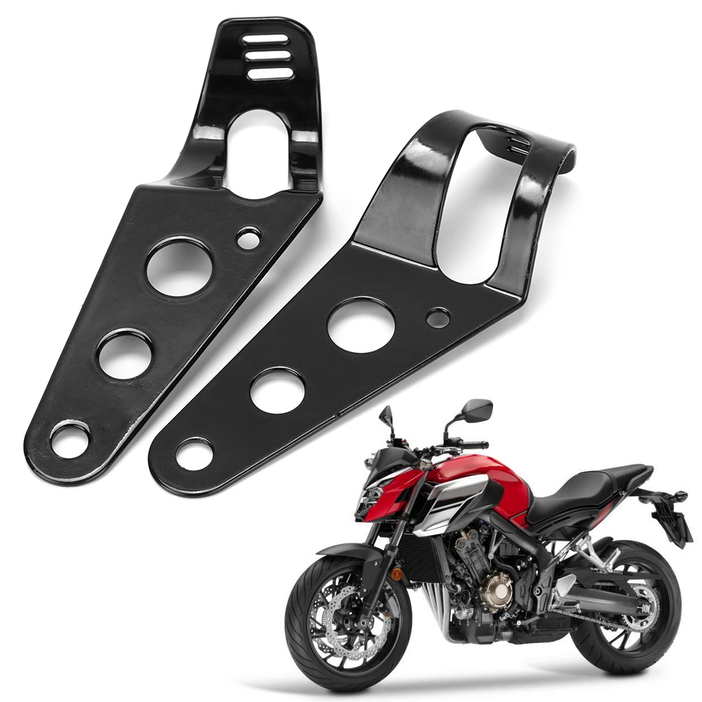 Scheinwerferhalterung Aus Schwarzem Edelstahl Für Motorräder, Universell Passend Für 1,5–2 Zoll, Große Ausführung, Robuste Halterung