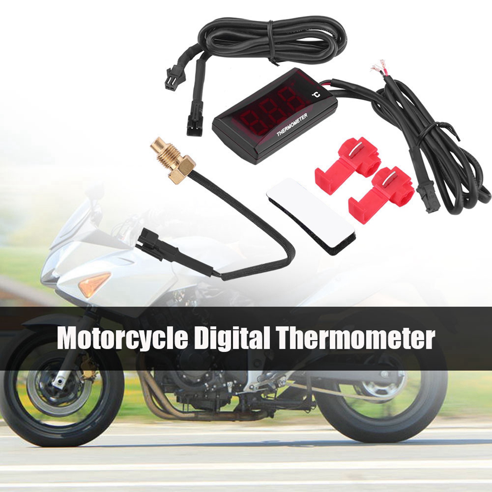 Universelles Digitales Motorradthermometer, Wassertemperaturanzeige, Motortemperaturanzeige Für Rennroller