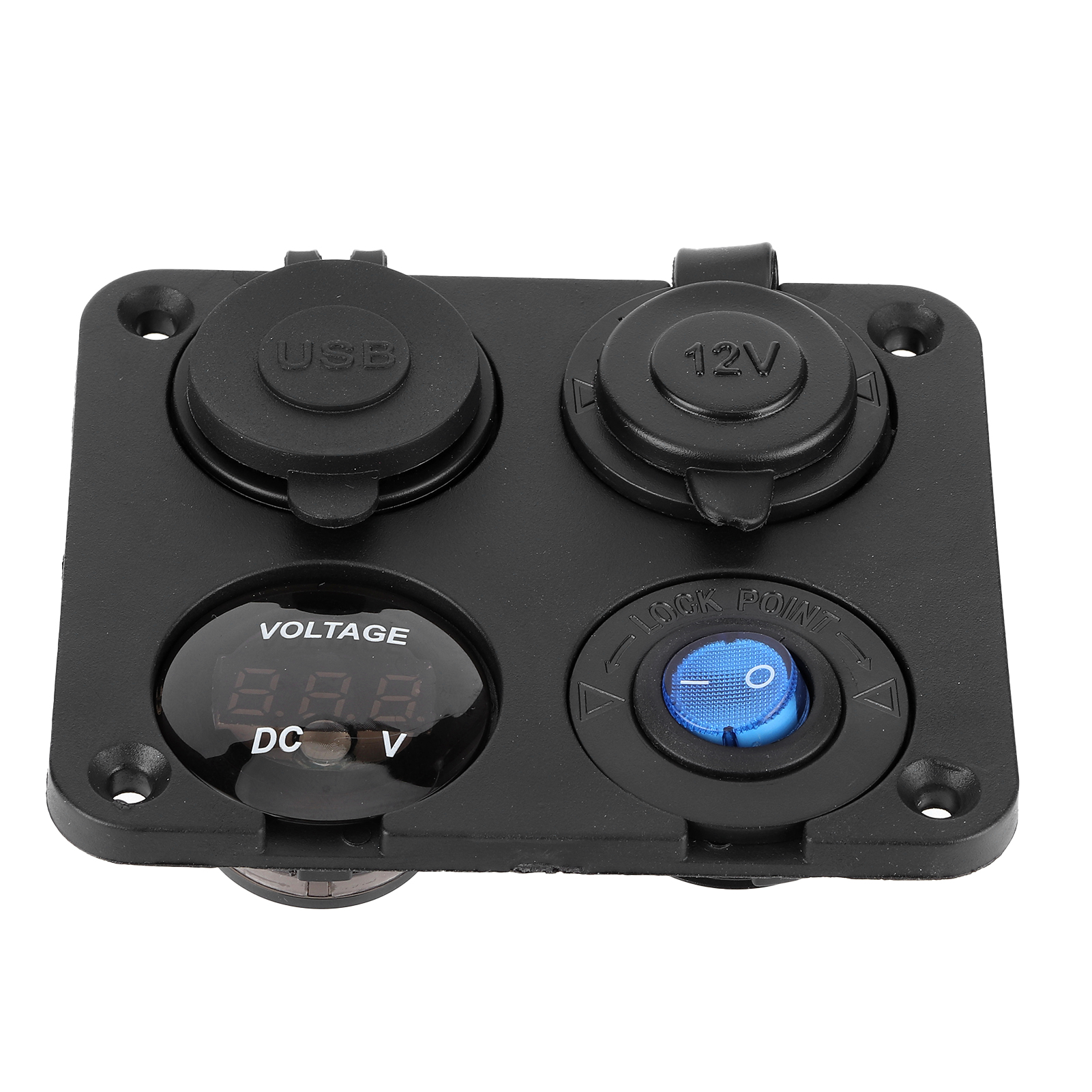 12v-24v 4-loch-schalterpanel, Wasserdicht, Qc3.0, Dual-usb-buchse, Voltmeter, Steckdose Für Boot, Auto, Wohnmobil, Lkw