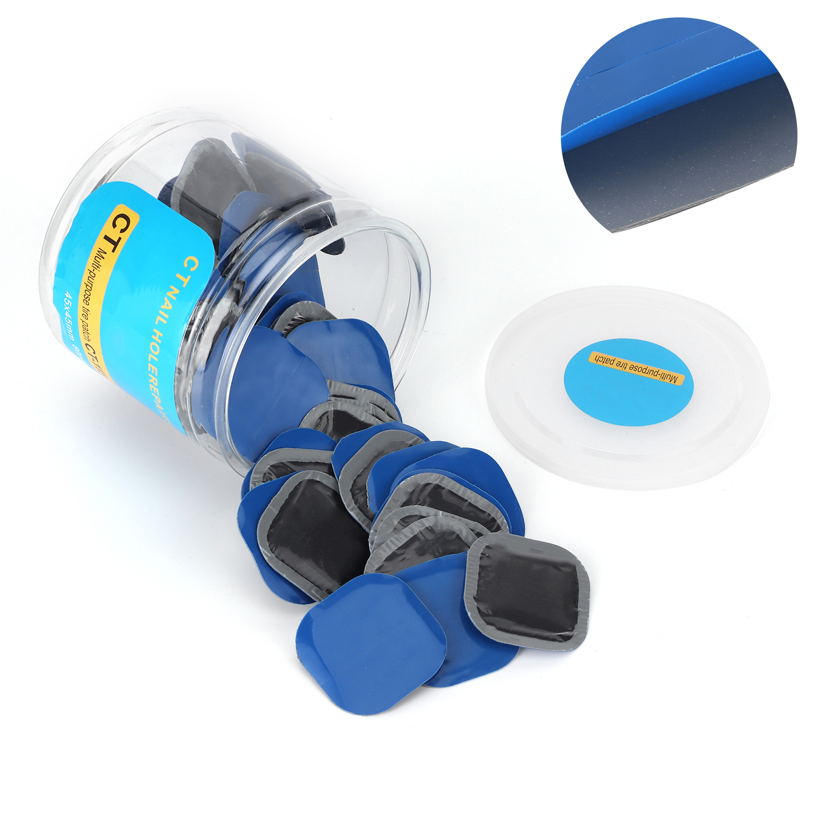 80 Reifenreparaturflicken, 45 X 45 Mm Gummistäbchen, Pannenset Für Auto Und Motorrad, Universalflicken