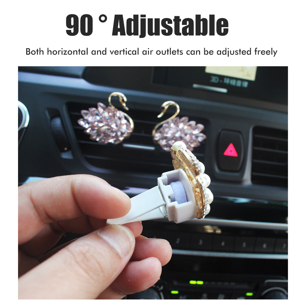 Auto-lüftungsdiffusor Mit Kristallschwan-clip, Strass-lufterfrischer, Auto-accessoire