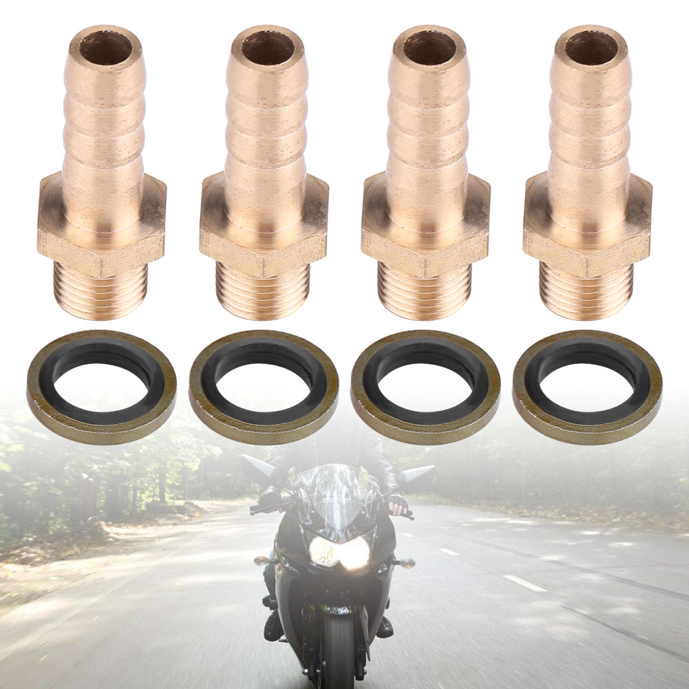 Satz Mit 4 Motorrad-ölkühleradaptern, M8-hohlschraube, M10 X 1,0 Mm Gewindeanschluss, Ölkühlsystem
